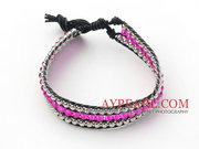 Crystal and Silver Color Beads Woven Bracelet Is Sold At $5.47